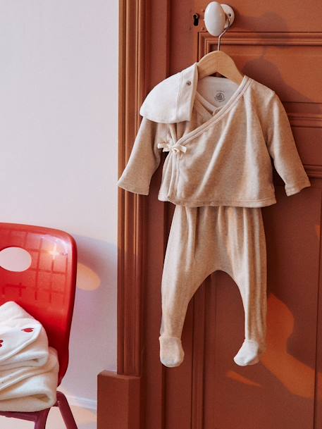 Conjunto de 4 peças, para bebé, em algodão, da Petit Bateau cinza mesclado 