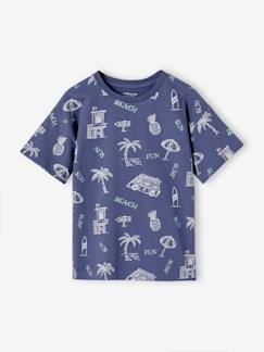 Menino 2-14 anos-T-shirts, polos-T-shirt com motivos de férias gráficos, para menino