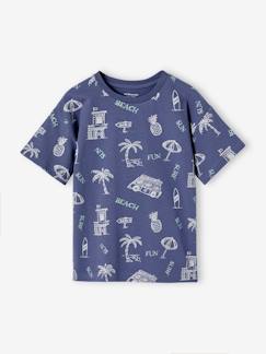 Menino 2-14 anos-T-shirts, polos-T-shirts-T-shirt com motivos de férias gráficos, para menino