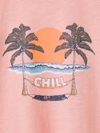 T-shirt 'chill' para menino rosa-velho 