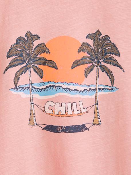 T-shirt 'chill' para menino rosa-velho 