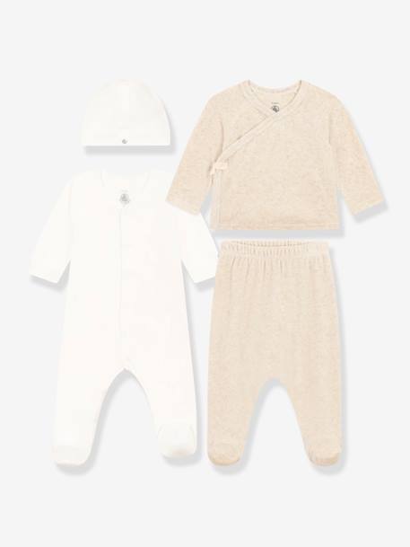 Conjunto de 4 peças, para bebé, em algodão, da Petit Bateau cinza mesclado 