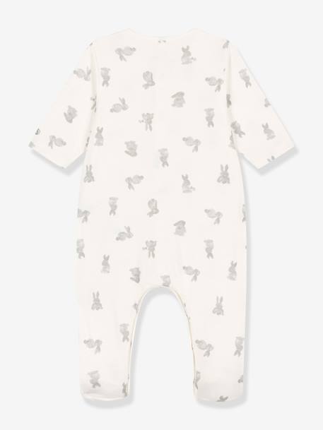 Pijama coelhos, para bebé, em tubique, da Petit Bateau branco 