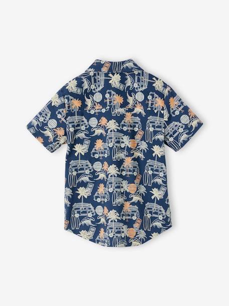 Camisa com estampado surf, para menino azul estampado 