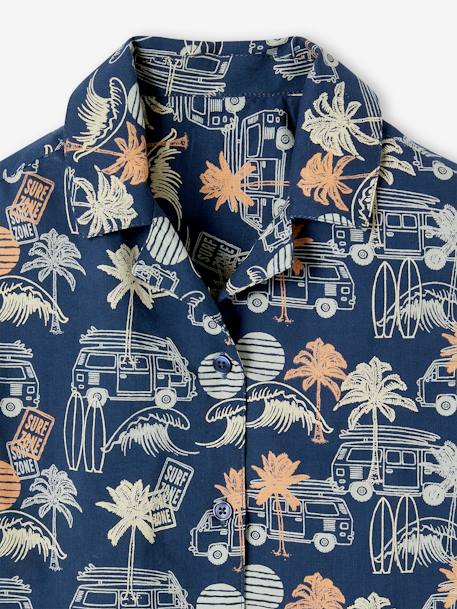 Camisa com estampado surf, para menino azul estampado 