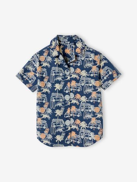 Camisa com estampado surf, para menino azul estampado 