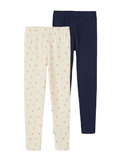 Menina 2-14 anos-Lote de 2 leggings Basics, para menina