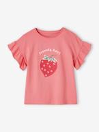 T-shirt com motivo com lantejoulas, para menina cru+morango+tangerina 