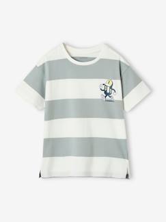 Menino 2-14 anos-T-shirts, polos-T-shirt de desporto com mascote, riscas largas, para menino