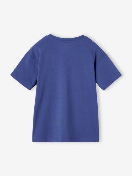 T-shirt com motivo alusivo às férias, para menino azul-tinta+azul-turquesa+tangerina 