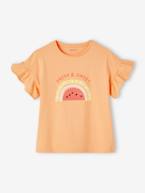 T-shirt com motivo com lantejoulas, para menina cru+morango+tangerina 