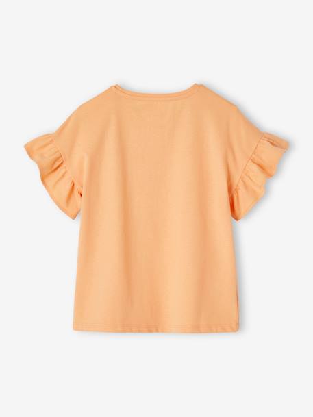 T-shirt com motivo com lantejoulas, para menina cru+morango+tangerina 