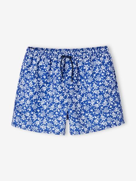 Boxers de banho floridos, para homem - coleção cápsula banho azul estampado 