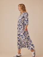 Vestido comprido estilo boémio, com botões, para grávida, da ENVIE DE FRAISE azul-rei+romã 