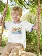 T-shirt 'Happy & cool', para menino bege-areia 