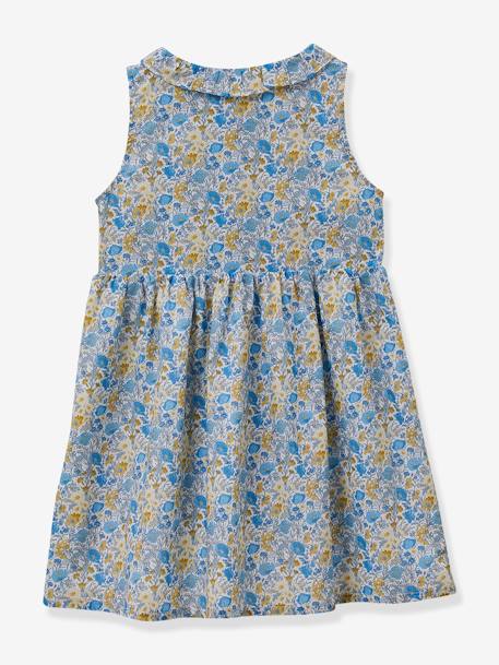 Vestido da CYRILLUS, em tecido Liberty, para menina azul 