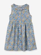 Vestido da CYRILLUS, em tecido Liberty, para menina azul 