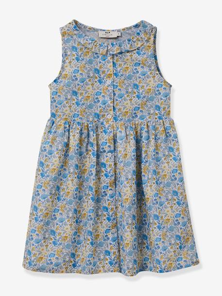 Vestido da CYRILLUS, em tecido Liberty, para menina azul 