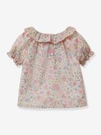 Blusa da CYRILLUS, em tecido Liberty Alicia Chintz, para menina rosa-pálido 