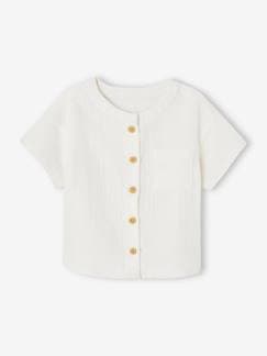 Toda a Seleção-Bebé 0-36 meses-Blusas, camisas-Camisa em gaze de algodão, mangas curtas, para bebé