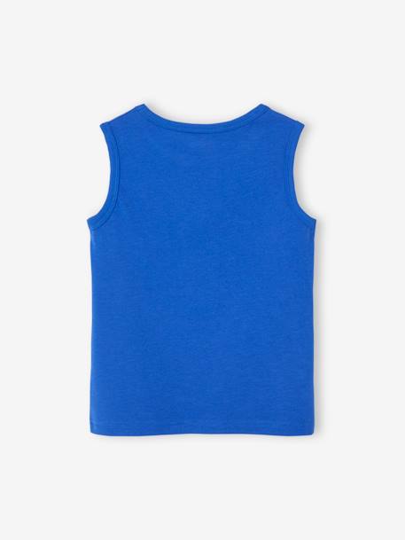 Camisola de cavas, para menino azul-elétrico+cinza mesclado+terracota 