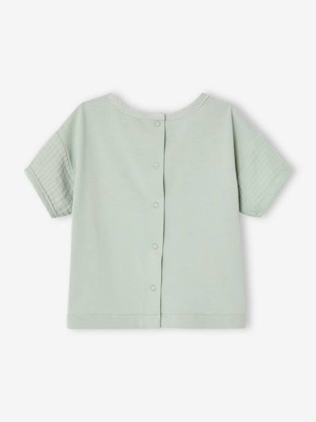 T-shirt bimatéria de mangas curtas, para bebé verde-água 