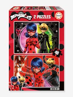 Brinquedos-Jogos educativos- Puzzles-2 Puzzles com 48 peças, Miraculous: as Aventuras da Ladybug - EDUCA