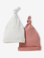 Lote de 2 gorros, para bebé cru+rosa-pálido 