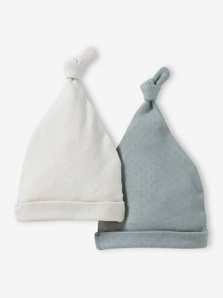 Lote de 2 gorros, para bebé cru+rosa-pálido 