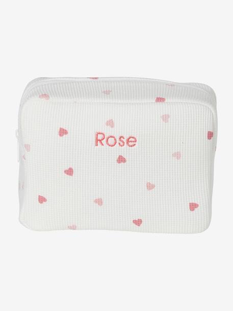 Bolsa de higiene bege-areia+cru+ROSA CLARO LISO 