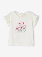 T-shirt com flores em relevo, para bebé cru 