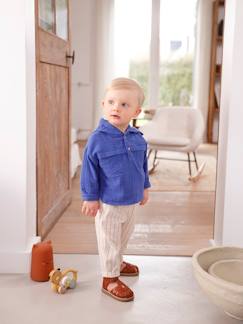 Bebé 0-36 meses-Conjuntos-Conjunto de bebé: camisa em gaze de algodão e calças