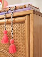 Mesa de cabeceira em madeira e palhinha, Arco-íris madeira 