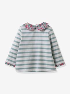 Bebé 0-36 meses-T-shirts-Camisola estilo marinheiro da CYRILLUS, em tecido Liberty, para bebé