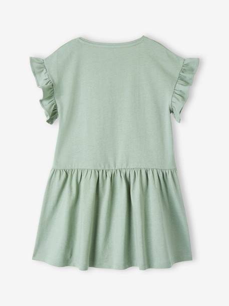 Vestido com motivo fantasia, para menina malva+marinho+verde-acinzentado 