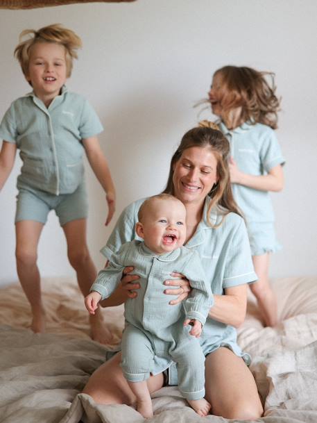 Pijama personalizável, para menino verde-salva 