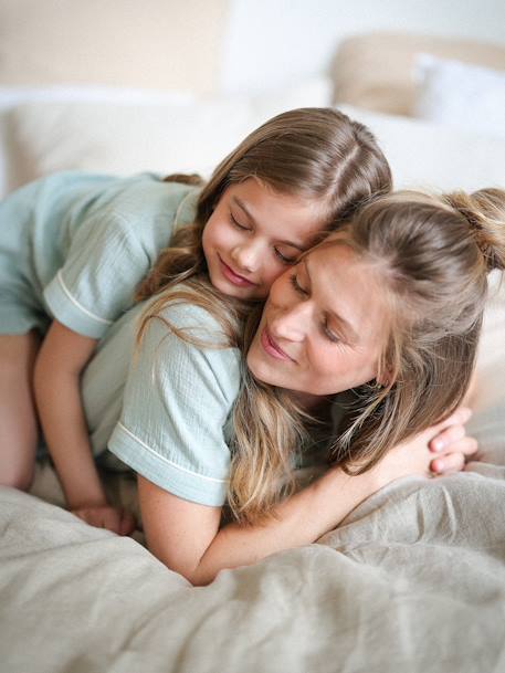 Pijama personalizável, para menina verde-salva 