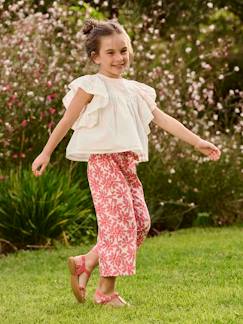 Menina 2-14 anos-Calças curtas, largas e estampadas, para menina