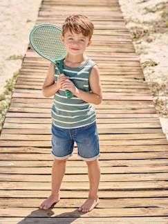 Menino 2-14 anos-Bermudas fáceis de vestir, em moletão efeito ganga, para menino