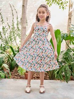 Menina 2-14 anos-Vestido midi de alças para menina