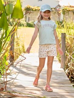 Calções e Bermudas para todos-Calções às flores, para menina