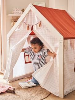 Brinquedos-Brinquedos de exterior-Tenda em forma de casa, em madeira FSC® e tecido