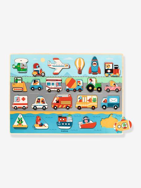 Puzzle Vroom, em madeira - DJECO multicolor 