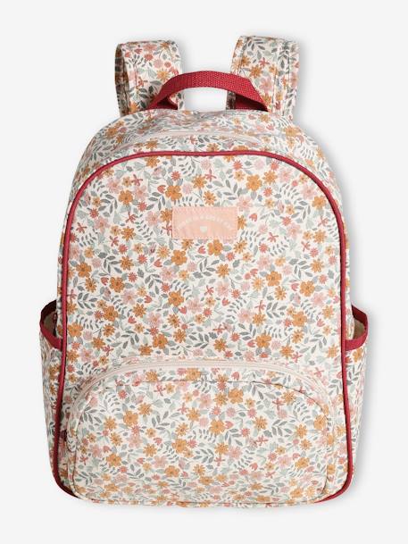 Mochila Flowers, para menina cru 