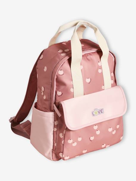 Mochila 'maçãs do amor', para menina pau-rosa 