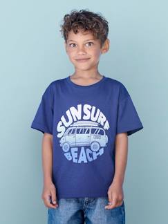 Menino 2-14 anos-T-shirt com motivo alusivo às férias, para menino