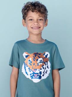 Menino 2-14 anos-T-shirt Basics, motivos com lantejoulas reversíveis, para menino
