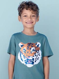 Menino 2-14 anos-T-shirts, polos-T-shirts-T-shirt Basics, motivos com lantejoulas reversíveis, para menino