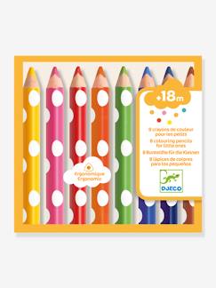 Brinquedos-Atividades artísticas-Quadros, desenho e pintura-8 lápis de cor para os mais pequenos - DJECO