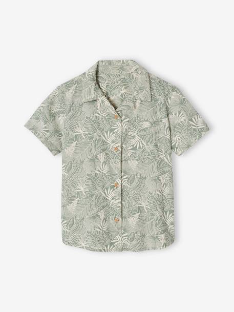 Camisa para menino verde-salva 